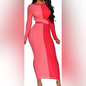 ColorBlock Body-con Maxi Dress
